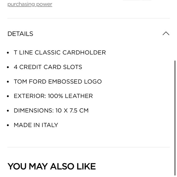 Tom Ford NWT GRAIN LEATHER CLASSIC CARDHOLDER Black - Picture 3 of 6